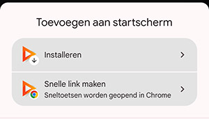Toevoegen aan startscherm